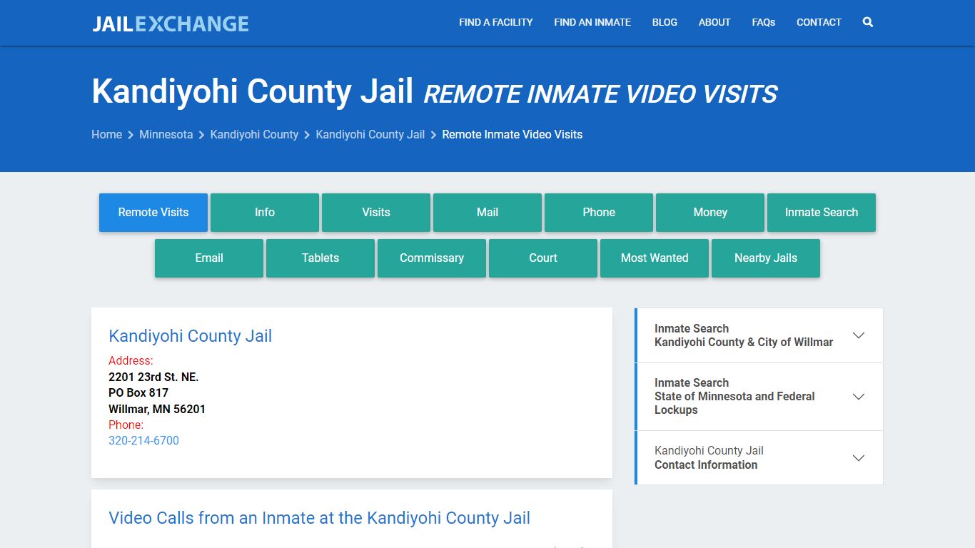 Video Visitation - Kandiyohi County Jail, MN - Jail Exchange