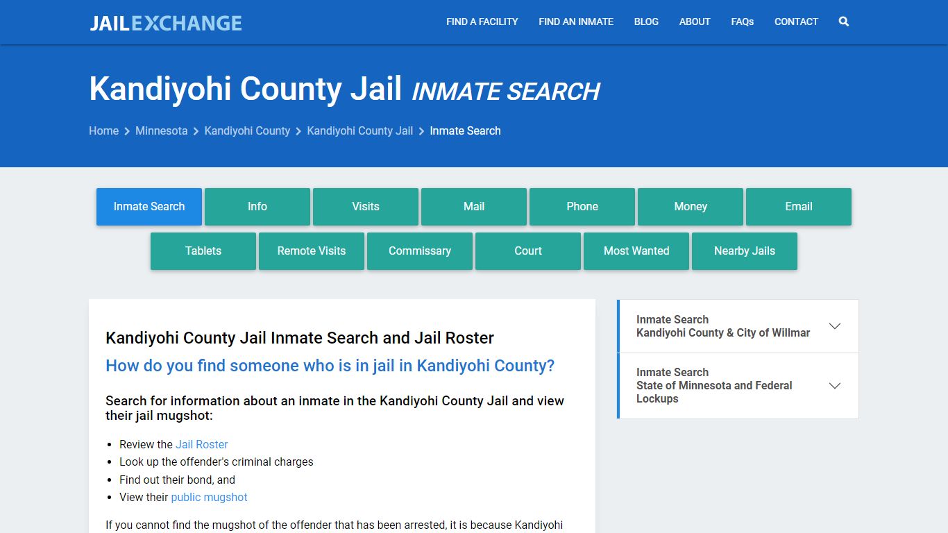 Inmate Search: Roster & Mugshots - Kandiyohi County Jail, MN