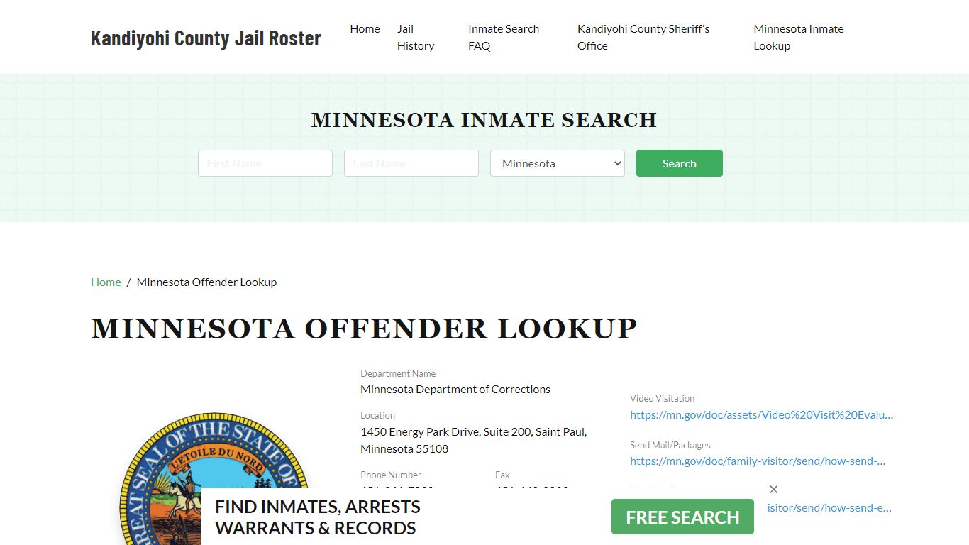 Minnesota Inmate Search, Jail Rosters