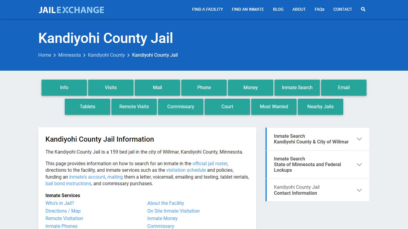 Kandiyohi County Jail, MN Inmate Search, Information